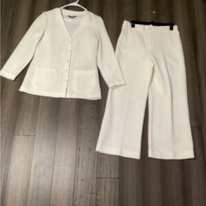 Jack Winter Vintage 70s Cable Knit Jacket Pants Set Vanilla Women’s Size 14